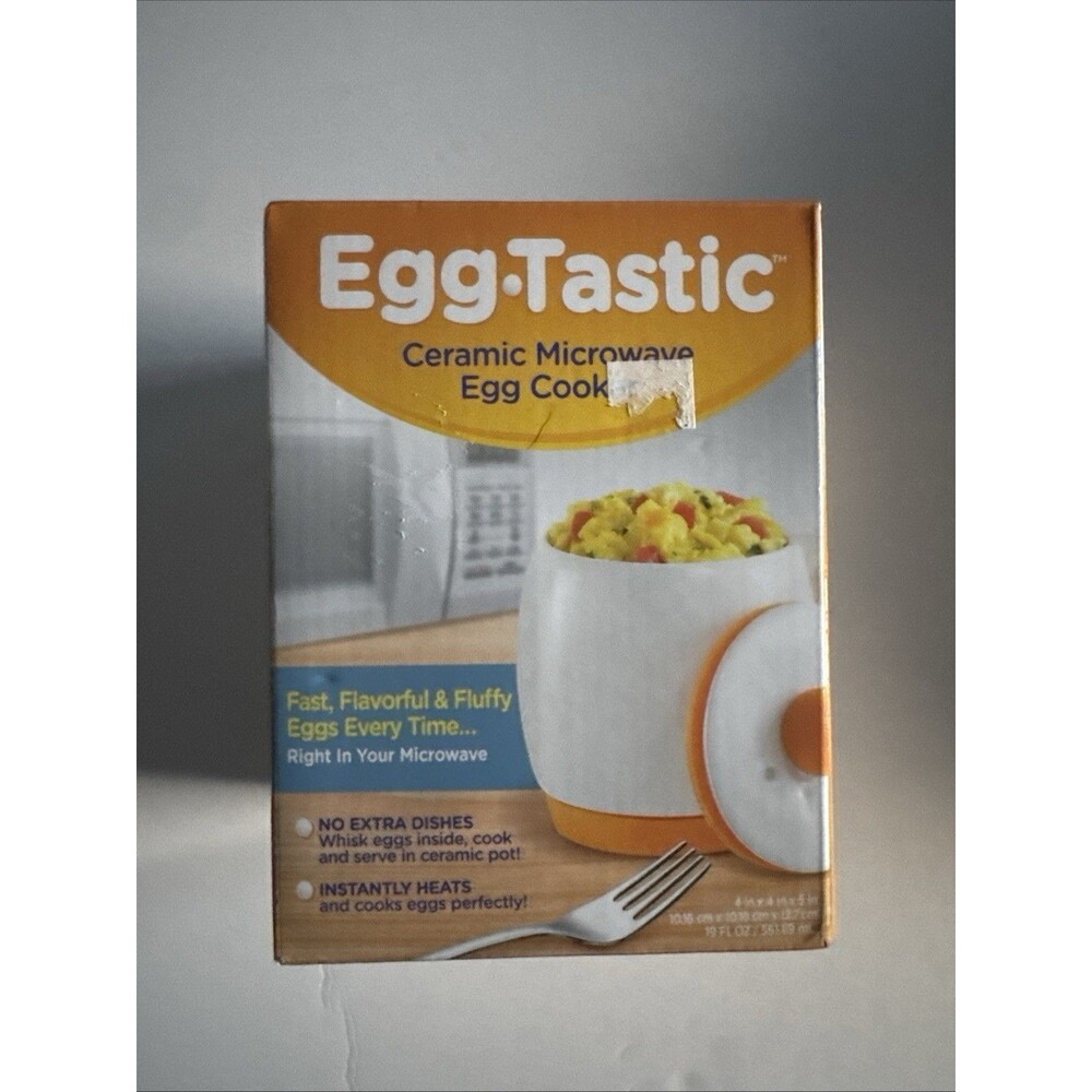 Egg-Tastic Ceramic Microwave Egg Cooker Poacher Dishwasher Safe 1 Min Cook Time